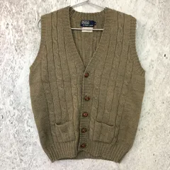 Polo by Ralph Lauren ポロバイラルフローレン ケーブル ニット ベスト カーキ Lサイズ 〇◇