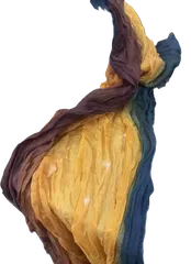 【オレンジグラデーション】ストール レディース 大判 シワ加工 配色 配色デザイン 薄手 春夏 秋 首元 日よけ 冷房対策 日差し対策