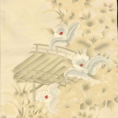 袋帯 正絹 付下げ・無地・飛び小紋などに 刺繍太鼓柄[あE254]