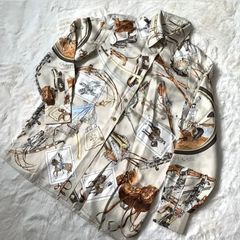 HERMES 鳥プリント 長袖シャツ サイズ42 - メルカリ