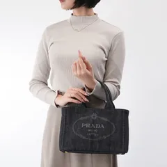 【新品同様】PRADA カナパ ミニ BLACK デニム 2way トート