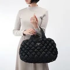 【新品同様】PRADA トライアングル ロゴ カナパ BLACK トート