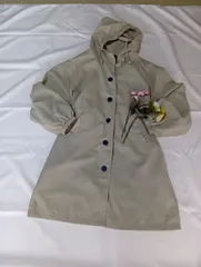 撥水加工 フード付きジャケット／ベージュ系／5XLサイズ／ゆったりシルエット