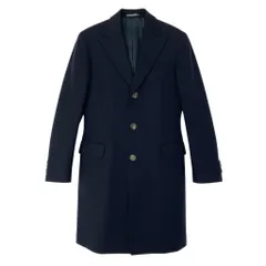 86a16 【美品】 Salvatore Ferragamo サルヴァトーレフェラガモ チェスターコート ロングコート メンズ 紳士服 8REG/50 ネイビーo07tのサムネイル