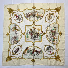2511-157｜エルメス カレ 90 スカーフ シルク クリーム