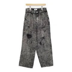 ADRER アドラー ワイドデニム ダメージ加工 サイズM ADTOY0921006 デニムパンツ ブラック メンズ【中古】5-0805G♪