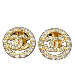 ！最終価格！ 本物保証 CHANEL シャネル ココマーク ラインストーン ゴールド メタル/ラインストーン/ゴールド イヤリング アクセサリーー レディース