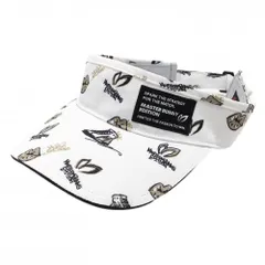 【美品】マスターバニー サンバイザー 白×黒 総柄 ロゴ FR   ゴルフウェア 2024年モデル MASTER BUNNY EDITION