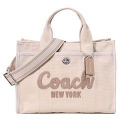 極美品☆COACH カーゴトート26 2WAYバッグ ロゴ キャンバス 斜め掛け 