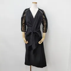 stair カシュクール 袖レース サイズ2 ワンピース ブラック レディース ステア【中古】5-0922G◎