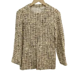 ANAYI(アナイ) コート サイズ38 M レディース美品  - ベージュ×ダークブラウン×マルチ 長袖/ツイード/ラメ/秋/冬