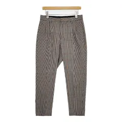 BEAUTY&YOUTH UNITED ARROWS チェック 2P ワイド テーパードパンツ スラックス パンツ ブラック ブラウン メンズ ビューティアンドユース【中古】5-1119G∞