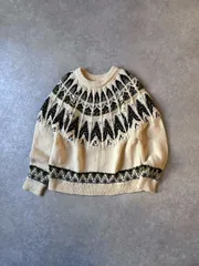 COOHEM コーヘン 米富繊維 24年製  NORDIC KNIT PULLOVER ノルディック ニット プルオーバー アイボリー系 日本製 情報良好