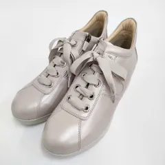 bf （神戸ビューフォート） BeauFort アイレット軽量厚底レースアップスニーカー 定価15950円 23.5cm メタリックベージュ レディース【中古】5-1121G♪