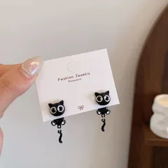 【ピアス】送料無料  黒猫ピアス  ネコアクセサリー 猫アクセサリー  猫好き 可愛い キャット ネコ 黒猫雑貨 千葉  猫グッズ  cats