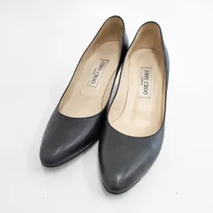 JIMMY CHOO レザー サイズ38.5 ハイヒール パンプス ブラック レディース ジミーチュウ【中古】5-0904G◎