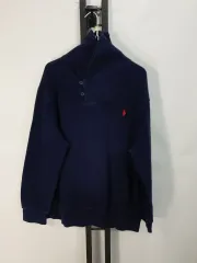 ポロ ラルフローレン ショールカラー コットン ニット スウェット ネイビー XL