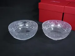 ■新品■未使用■ Baccarat バカラ アラベスクスモールボウル クリスタルガラス お皿 食器 テーブルウェア 2点セット クリア BR0562のサムネイル