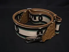 ■極美品■ FENDI フェンディ ストラップユー キャンバス バッグ用 ショルダーストラップ アイボリー系×ブラウン系 FT4537