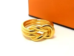 ■美品■ HERMES エルメス アタメ スカーフリング スカーフ留め アクセサリー レディース ゴールド系 FV5233