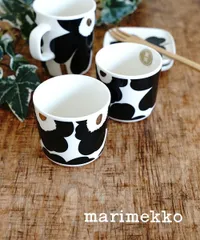 【30%OFF】マリメッコ marimekko コップ ラテマグ コーヒーカップ 200ml 2個セット ブラック×シルバー ウニッコ プレゼント ギフト 人気 北欧 花柄・52239472780-0062302(レディース)(1F-W)