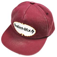 신품 SAINT MICHAEL 세인트 마이클 25SS 일본제 5PANEL CAP / EAT ME 빈티지 가공 5 패널 캡 SM-HR8-0000-076 ONE SIZE BURGUNDY SAINT Mxxxxxx 스냅 백 모자
