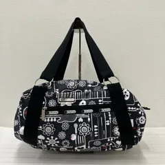 7905　LeSportsac レスポートサック　大容量　トートバッグ　ハンドバッグ 肩がけ　ブラック系　総柄　軽量