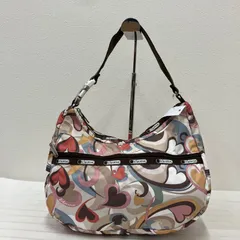 8241　LeSportsac レスポートサック ワンショルダー　肩がけ　斜めがけ　 ベージュ系　ハート柄