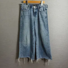 BANANA REPUBLIC バナナ リパブリック デニム パンツ ハイライズ ワイドレッグ クロップ ジーンズ カットオフ 切りっぱなし サイズ 26 インディゴ系 A193