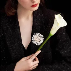 真珠 ☆ブローチ 花 パール ゴールド レディース パールビジュー 真珠 フラワーブローチ クリスタル 花コサージュ 胸飾り 記念日 結婚式 卒業式 入学式 プレゼント アクセ