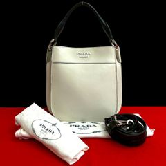 超美品 PRADA 1BG335 ホワイト ハンドバッグ Aランク - メルカリ