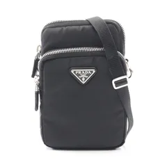 プラダ PRADA ショルダーバッグ Re-Nylon フォンケース 2ZT024 ブラック ナイロン トライアングルロゴ フォンショルダー レディース Used A