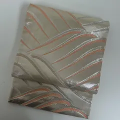 袋帯 正絹 シルバー地 大海 上品 六通 MA-3153