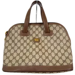 本物保証 美品 GUCCI グッチ バッグ  ブラウン ベージュ ゴールド PVC/モノグラムグラセレザー ショルダーバッグ ブランド ショルダーストラップ付 レディース