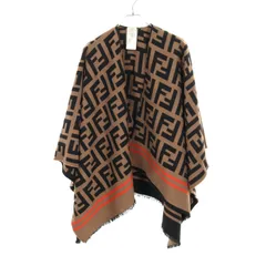 フェンディ FENDI ポンチョ FF柄 ケープ ウール シルク ケープ