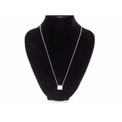 ※訳あり GUCCI グッチ スクエア ロゴ プレート ペンダント シルバー925 ネックレス▽Y3059