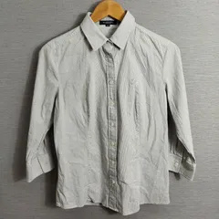 BURBERRY LONDON バーバリー ロンドン シャツ 七分袖 ストライプ ロゴ 刺繍 レディース サイズ 40 グレー系 A198