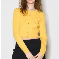 GENERALIDEA(ジェネラルアイディア) ケーブル編み ニット クロップド カーディガン