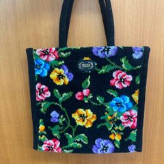 FELLEY 花柄トートバッグ ネイビー - メルカリ
