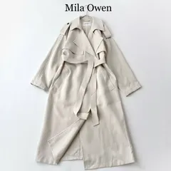 2025 / タグ付 / Mila Owen ミラオーウェン / 共ベルト付 肩章 デザイン トレンチコート / アイボリー IVR / サイズ 0 / オーバーサイズ / 撥水加工 / 春 秋 / 人気
