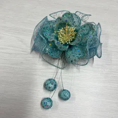 【未使用品】髪飾り　振袖　卒業式　成人式　前撮り　七五三　花　水色　青系　5