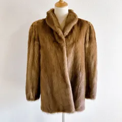 FUR Fiancesse ミンク　毛皮　コート　ベージュ　11号　ネーム入り　レディース　中古美品　管理番号KKVNRA4924