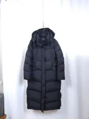 EnC ブラック ロング丈ダウンジャケット フード ダウン コート