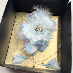 【未使用品】髪飾り　振袖　卒業式　成人式　前撮り　七五三　花　水色　青系　白 22