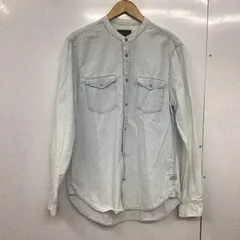 ZARA MAN ザラメン シャツ、ブラウス 長袖 長袖シャツ 無地シャツ ノーカラーシャツ デニムシャツ