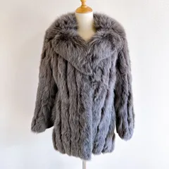 フォックス　毛皮　コート　グレー　ネーム入り　9号　レディース　中古美品　管理番号ARCYRA3338