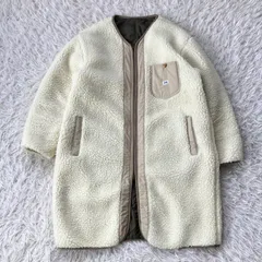 状態良 LEE リー ボアコート リバーシブル ロング カーキ 古着 04