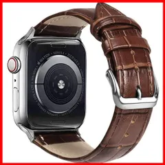 【EWISE】 アップルウォッチ バンド 革 ビジネススタイル コンパチブル 女性にも オシャレ Apple Watch 7 6 5 4 SE シリーズ対応 (42mm・44mm・45mm ブラウン)