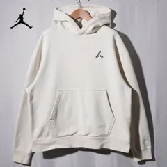 ナイキ NIKE エアジョーダン AIR JORDAN パーカー XL 00s クリーム ロゴ刺繍 ジャンプマン 裏起毛 ワンポイント ストリート スポーツミックス 古着 H223