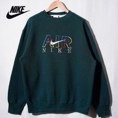 90s USA製 銀タグ ナイキ NIKE スウェット XL相当 表記M フォレストグリーン ロゴ刺繍 ナイキエア NIKE AIR ヴィンテージ Vintage ストリート オーバーサイズ ビッグシルエット スポーツミックス 裏起毛 古着 H225